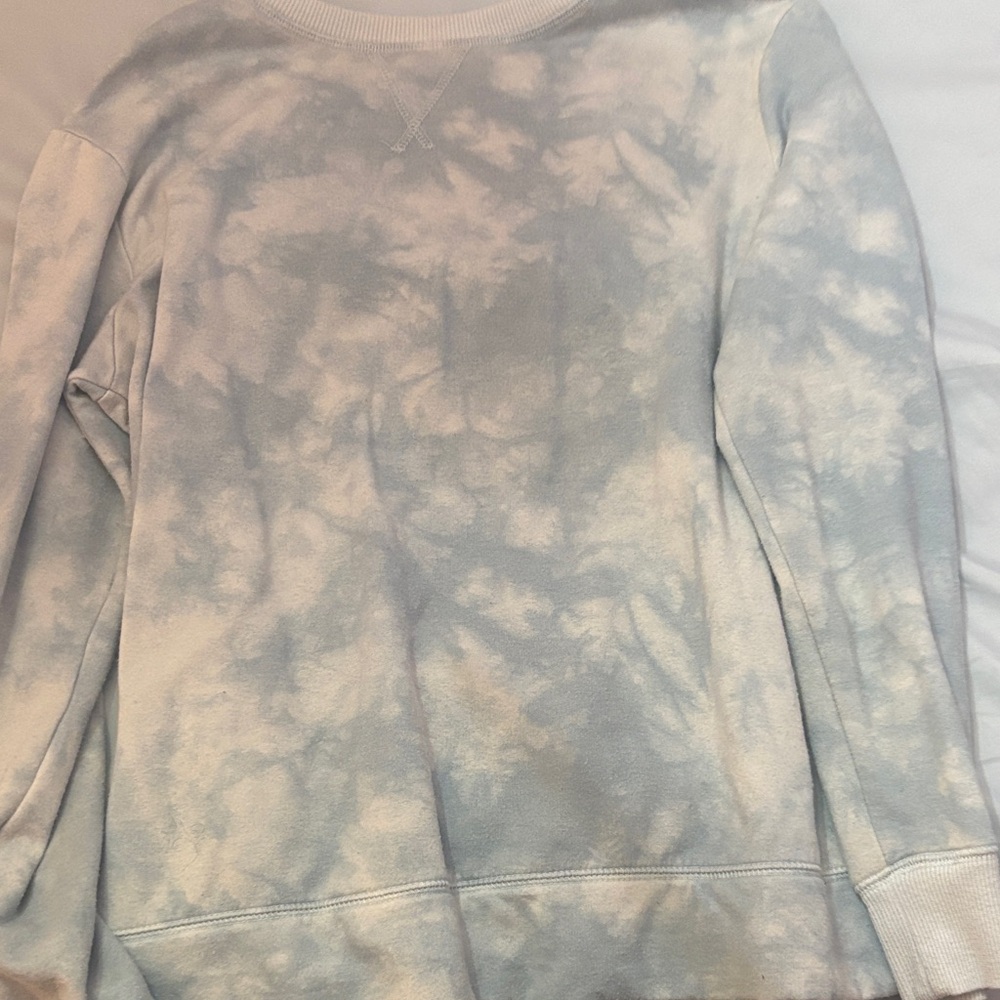 Stars Above Blue and White Tie-Dye Sweater